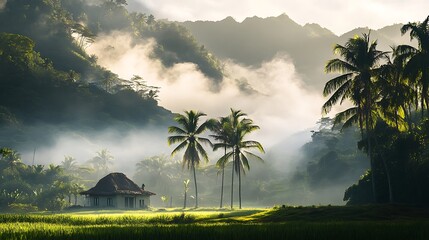 Serene Sunrise in a Tropical Paradise
