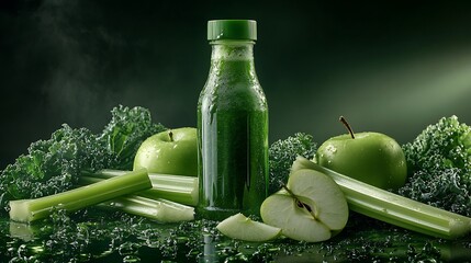 Refreshing Green Juice: Kale, Celery, and Apple Goodness
