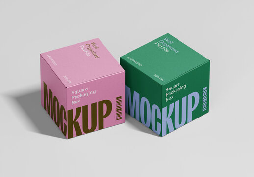 Square Boxes Mockup
