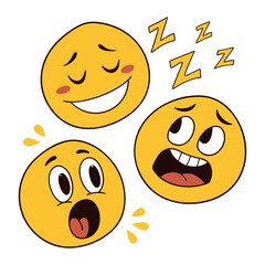 Coloured emoticons collection