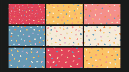Abstract wavy color background Set