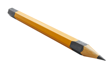 Close up of a yellow pencil isolated on black background.