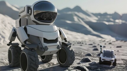 AI-Powered Space Exploration Robot: Futuristic Design for Deep Space Missions, Equipped with Machine Learning, Autonomous Navigation, and Extraterrestrial Scanning Capabilities – Ideal for Sci-Fi Conc