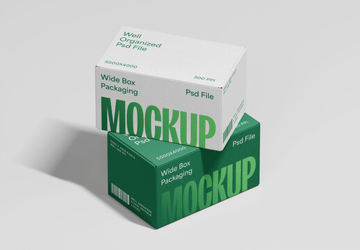 Landscape Boxes Mockup for Packaging Design and Retail Branding