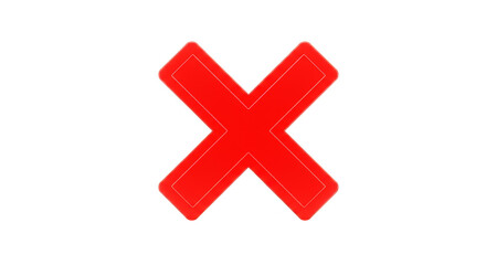 Obraz premium Illustration of Red Cross Mark Symbol Sign Error Wrong Delete Isolated