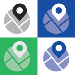 Map Navigation Pin Icon Set