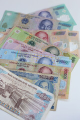 Vietnamese dong banknotes. Money concept
