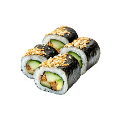 Delicious Sesame-Topped Sushi Rolls with Cucumber and Avocado