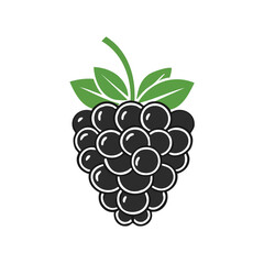 Vector of Boysenberry with Bold Black Outline No Gradients Clean Minimal Style Isolated