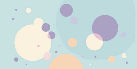 Bubble cluster circles in sky blue, lavender, peach, and cream