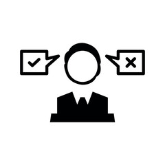 business decision making confusion icon.