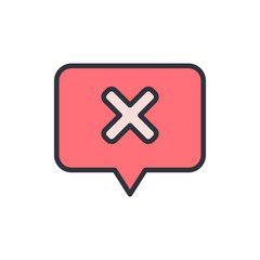 Obraz premium Illustration Of A Red Speech Bubble Containing An X Symbol
