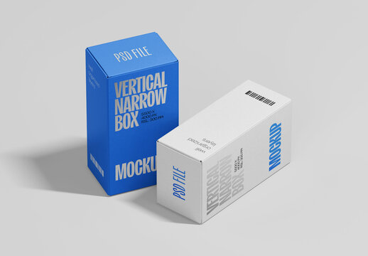 Vertical Boxes Mockup for Packaging Design and Retail Branding