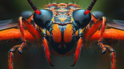 Close-up of a vibrant insect