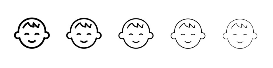 baby face icon simple illustration logo art
