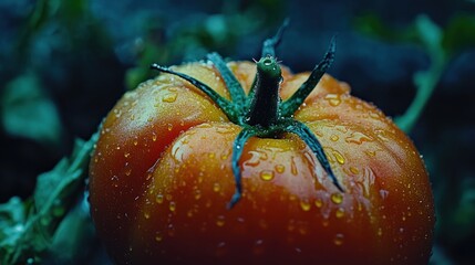 Close-up of a wet tomato