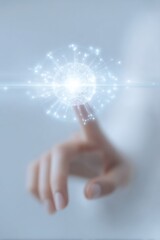 Hand Interacting with Floating AI Assistant Node