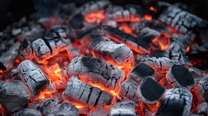 Close-up of glowing embers