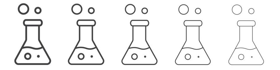 Beaker with a liquid and bubbles icon simple illustration logo art