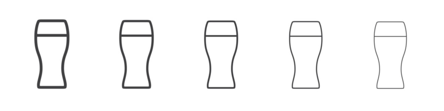 Beer pint glass icon simple illustration logo art