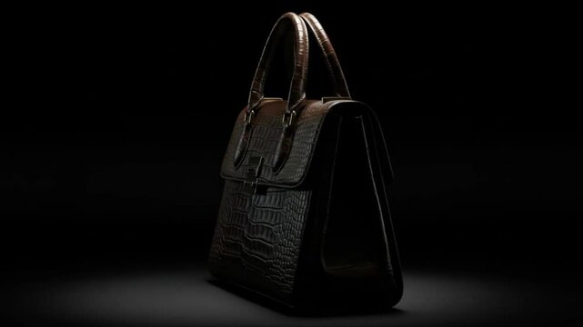 Elegant croc handbag in moody light