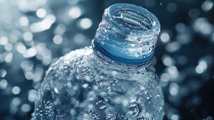 Close-up plastic water bottle
