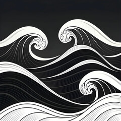 Fototapeta premium modern black and white wave background