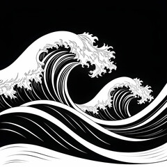 Fototapeta premium modern black and white wave background