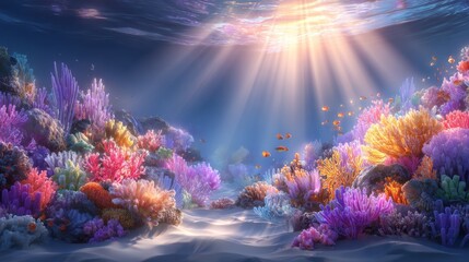 Fototapeta premium Breathtaking ocean views, crystal-clear blue waters, incredible marine life, and a travel and vacation theme