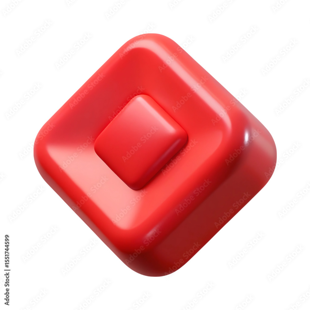 Fototapete 3d rendered red square within a square on black background modern graphic design element