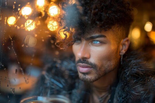 A man savors a tasty cup of coffee, seizing snug moments of tranquility at home