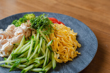 Chilled Japanese Hiyashi Chuka Noodles with Colorful Toppings / 彩り豊かな冷やし中華
