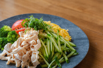 Chilled Japanese Hiyashi Chuka Noodles with Colorful Toppings / 彩り豊かな冷やし中華
