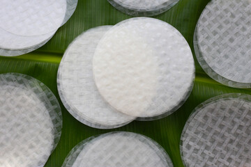 Stacked round sheets of Vietnamese rice paper