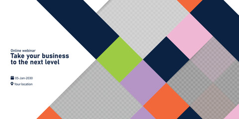 business education training finance editable banner layout template with copy space