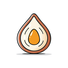 Minimal Flat Vector of a Salak with Bold Black Outline, No Gradients, Clean Style, Isolated