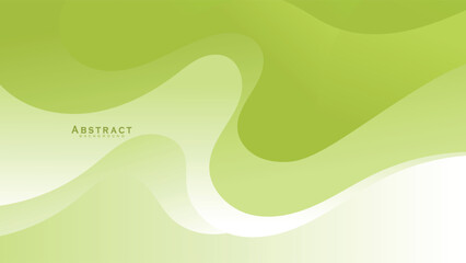 White and green wavy vector abstract background illustration with curved lines and gradient