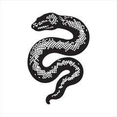 Detailed Snake Line Art Vector,Hand Drawn Snake Illustration,Realistic Snake Drawing in Vector Style,Coiled Snake with Scales Line Design,Monochrome Snake Vector Outline,Top View Snake Illustration