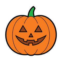 Spooky Halloween Pumpkin Vector Illustration.