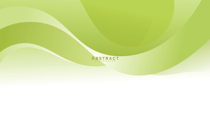White and green wavy vector abstract background illustration with curved lines and gradient