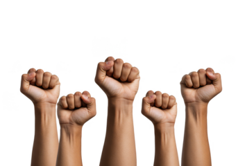 Illustration Raised Fists Gesture of Group Hands in Protest Power Unity