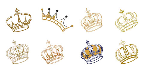 
Outline glyph and filled line crowns