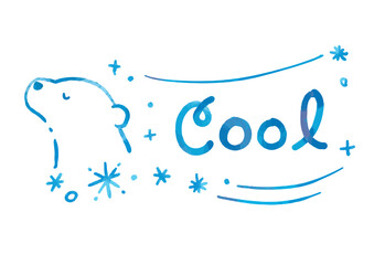 涼しそうなシロクマタイトル・あしらい（手描き文字あり）