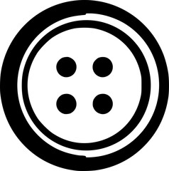 Fototapeta premium Simple black and white button with four holes, a classic design vector illustration 