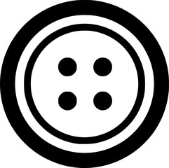 Fototapeta premium Simple black and white button with four holes, a classic design vector illustration 