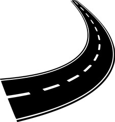 Fototapeta premium Winding Road Silhouette Illustration in Black and White for Design Elements vector illustration 