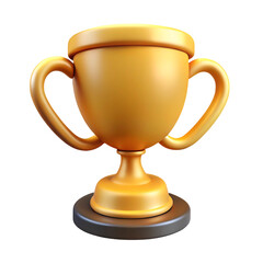 Golden trophy cup award illustration against black background illustrating success and achievement