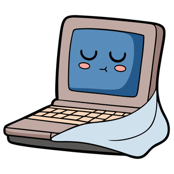 Laptop Sleeping with blanket
