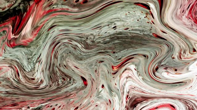 bstract background Liquid ink marble animation combination of dull white and red colors