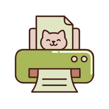 Printer printing cat picture